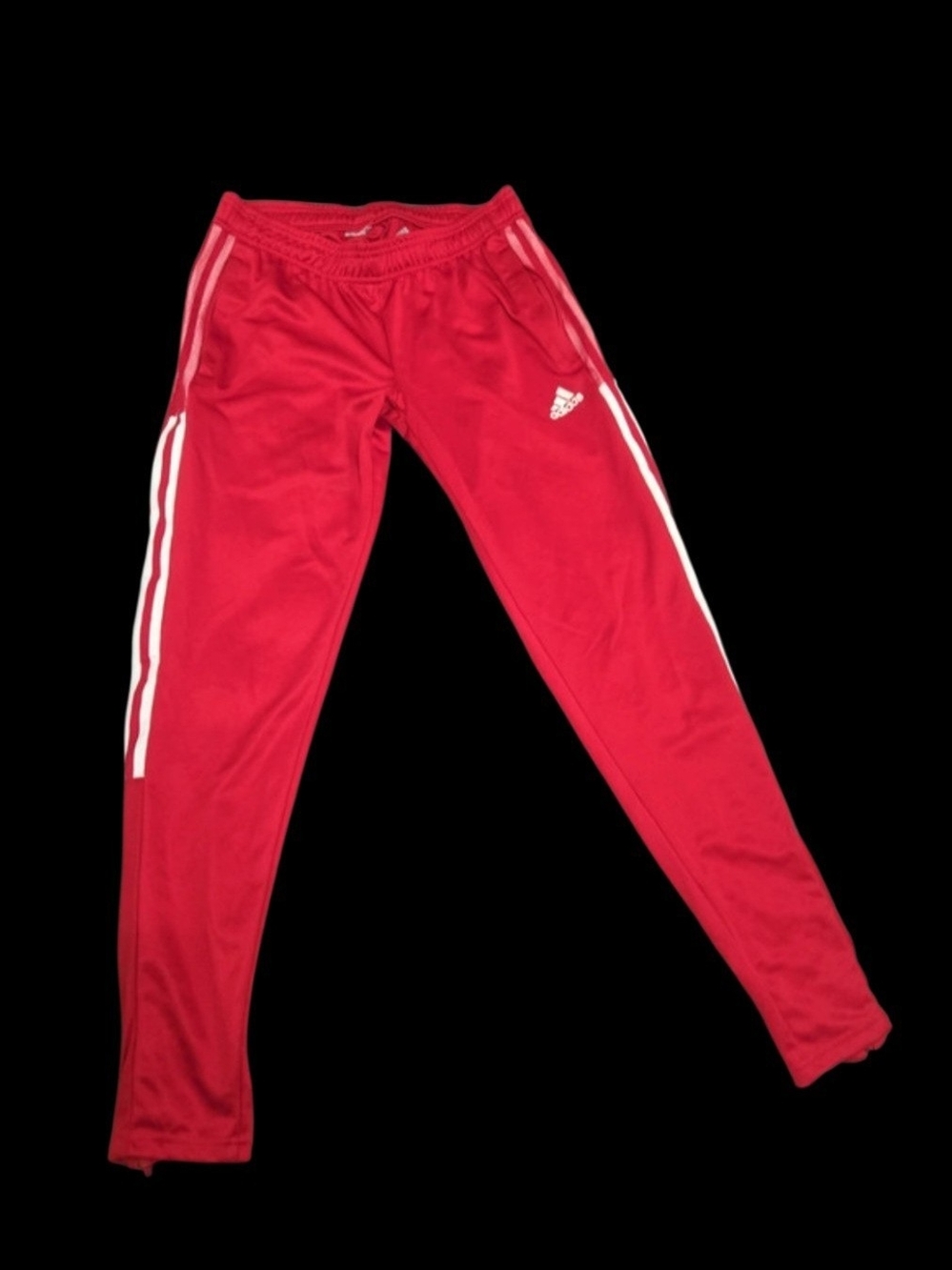 adidas  Red Joggers with White Side Stripes
